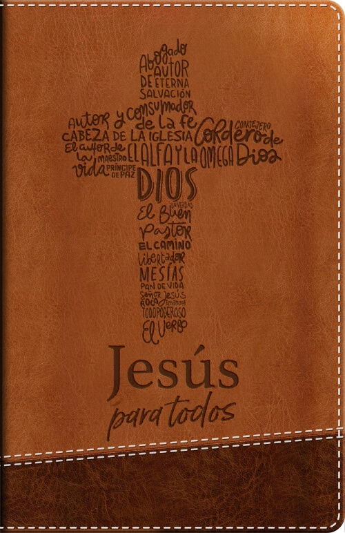 Biblia de Promesas RV1960 / Jesús para todos / LG /Tamaño Manual /Piel Especial cafe