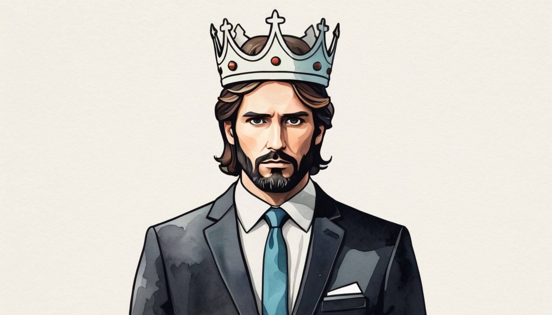 Hombre con corona de papel cayéndose, representando la fragilidad del liderazgo humano