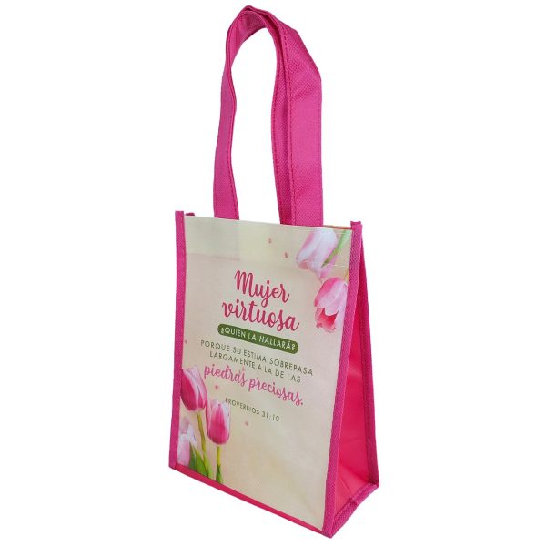 Bolsa non woven a todo color: Mujer virtuosa ¿quien la hallará? (16.5x21.5x9.5)